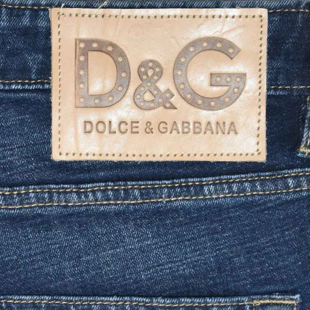 Dolce & Gabbana Dark Blue Ripped Denim Jeans-thumb-4