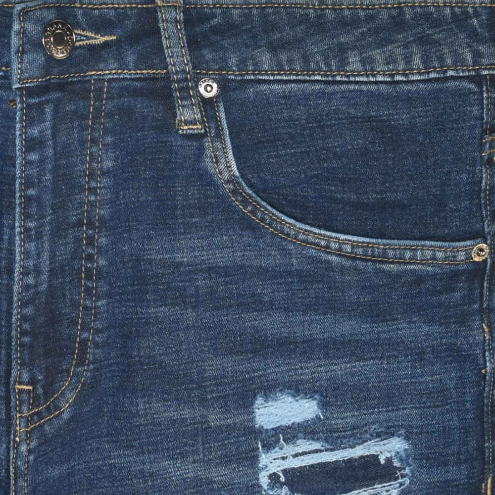 Dolce & Gabbana Dark Blue Ripped Denim Jeans-thumb-1