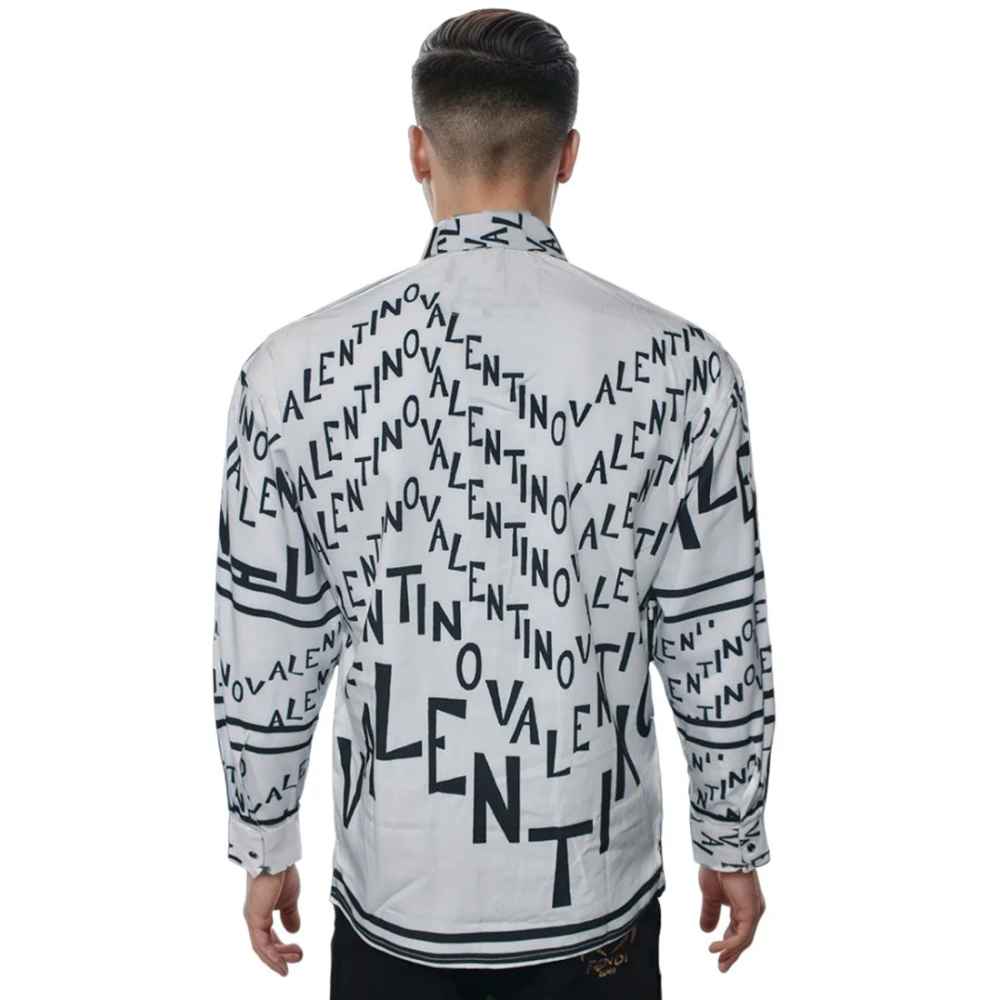 Valentino Printed White Premium Quality Shirt-1