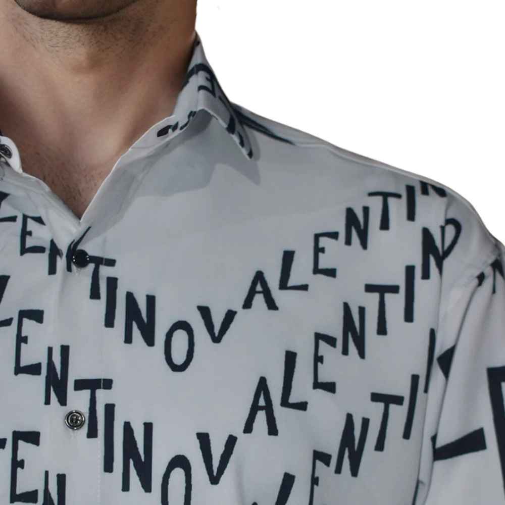 Valentino Printed White Premium Quality Shirt-4