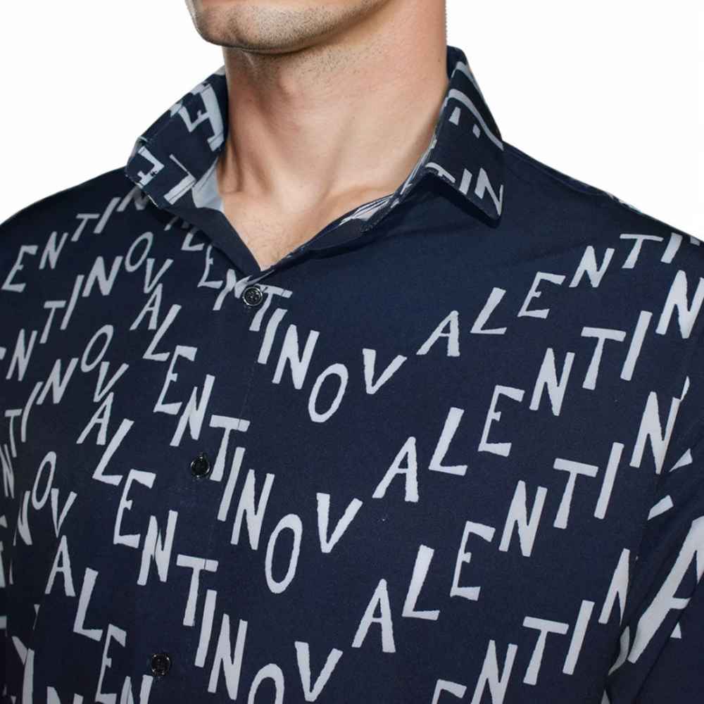 Valentino Printed Black Premium Quality Shirt-thumb-2