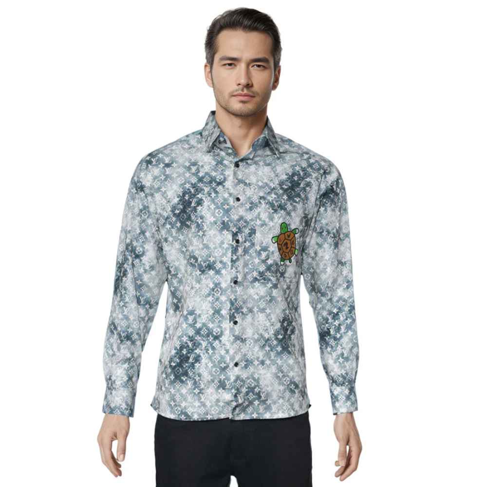 Louis Vuitton Green Premium Quality Designer Shirt-6