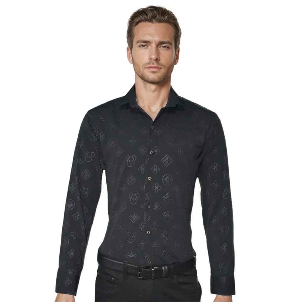 Louis Vuitton Embossed Black Premium shirt-thumb-0