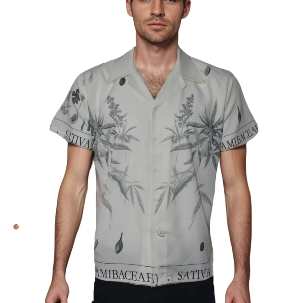 Amiri White Botanical Leaves Short Sleeve Shirt-3
