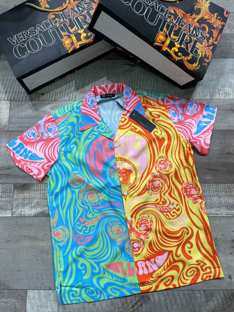 Versace Blue & Yellow Premium Quality Shirt-2