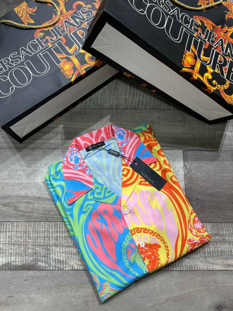 Versace Blue & Yellow Premium Quality Shirt-1