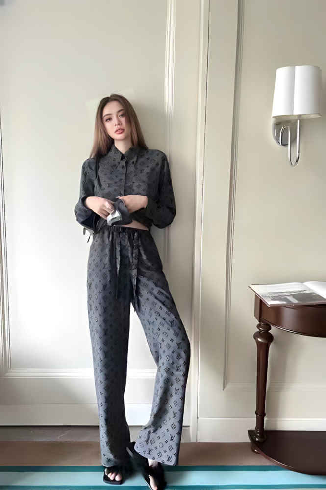 Louis Vuitton Grey Premium Quality Co-Ord Set-thumb-0