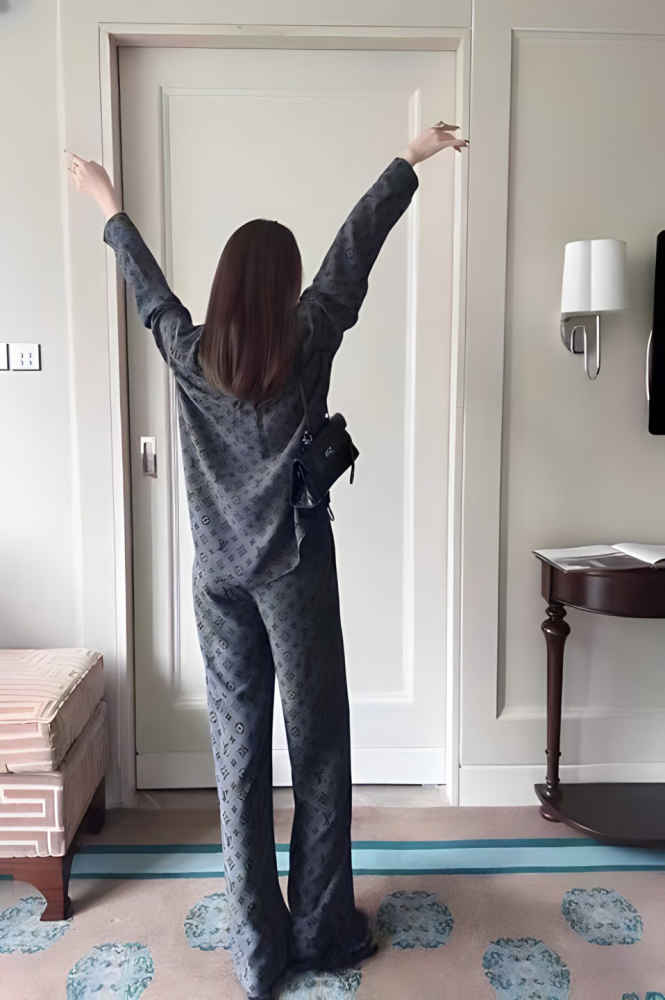 Louis Vuitton Grey Premium Quality Co-Ord Set-thumb-4