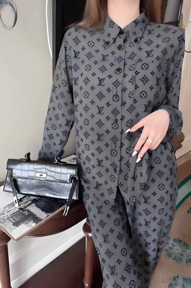 Louis Vuitton Grey Premium Quality Co-Ord Set-thumb-3
