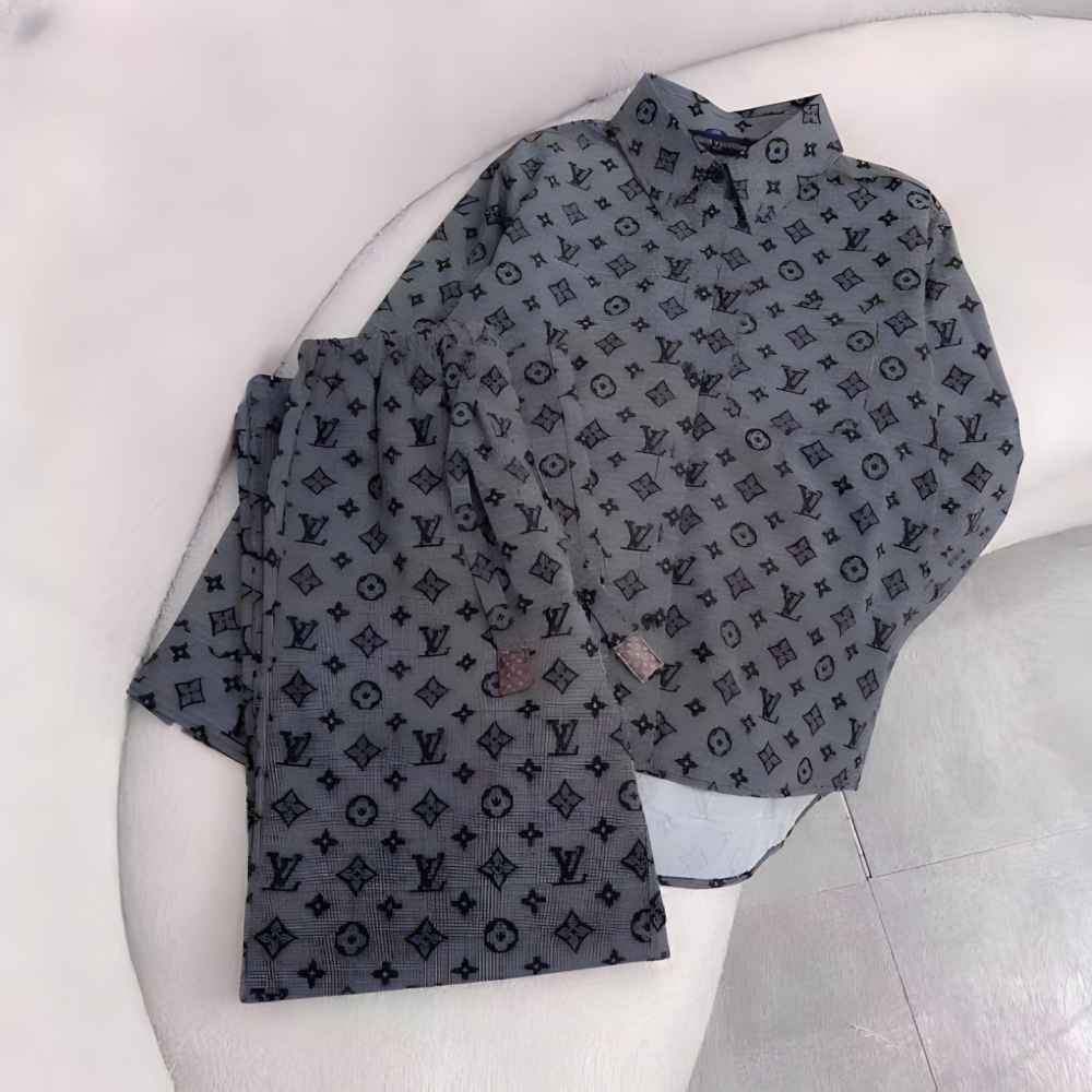 Louis Vuitton Grey Premium Quality Co-Ord Set-thumb-6