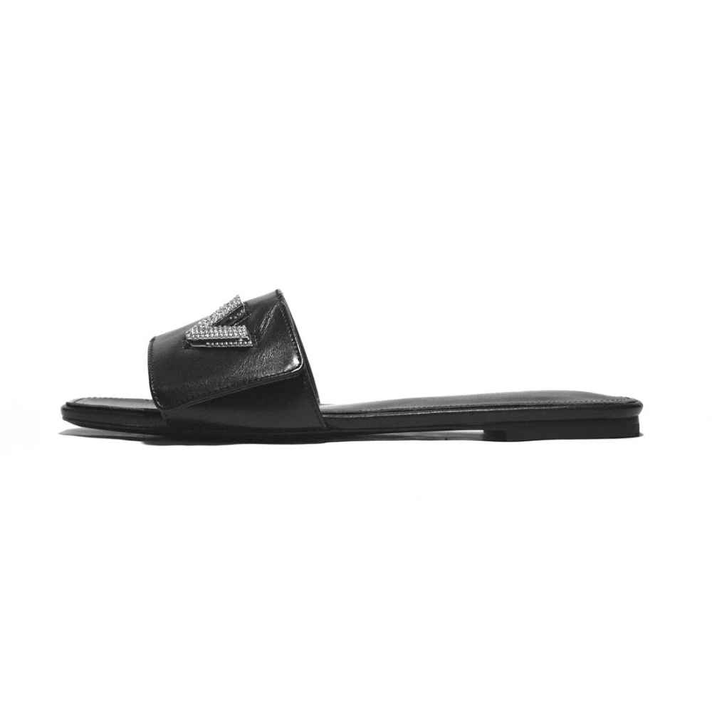 Louis Vuitton Black Premium Women's Flat Sandals-thumb-1