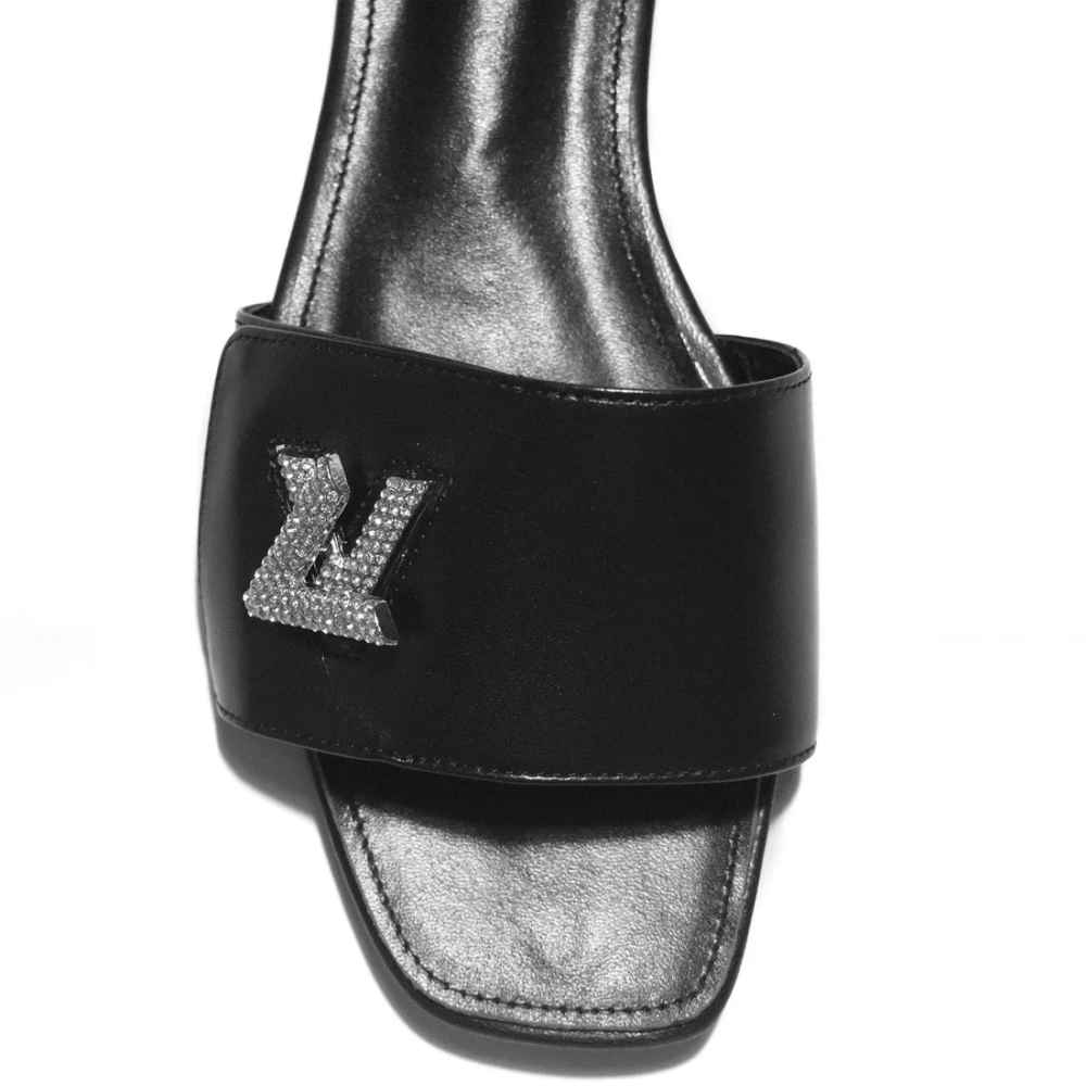 Louis Vuitton Black Premium Women's Flat Sandals-thumb-3
