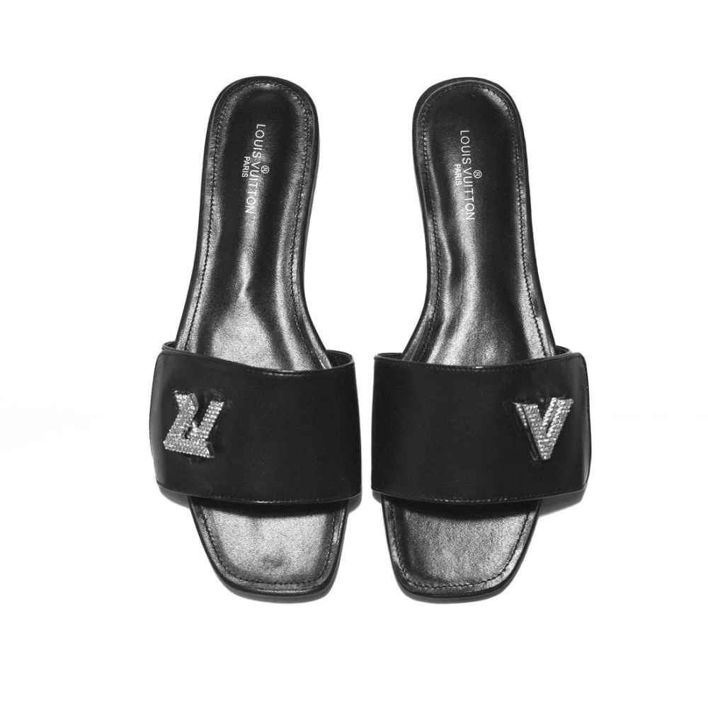Louis Vuitton Black Premium Women's Flat Sandals-thumb-5