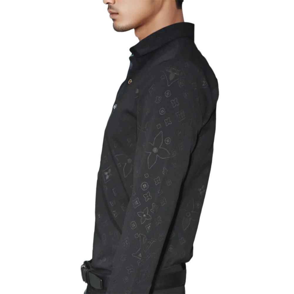 Louis Vuitton Black Premium Quality Men's Shirt-3