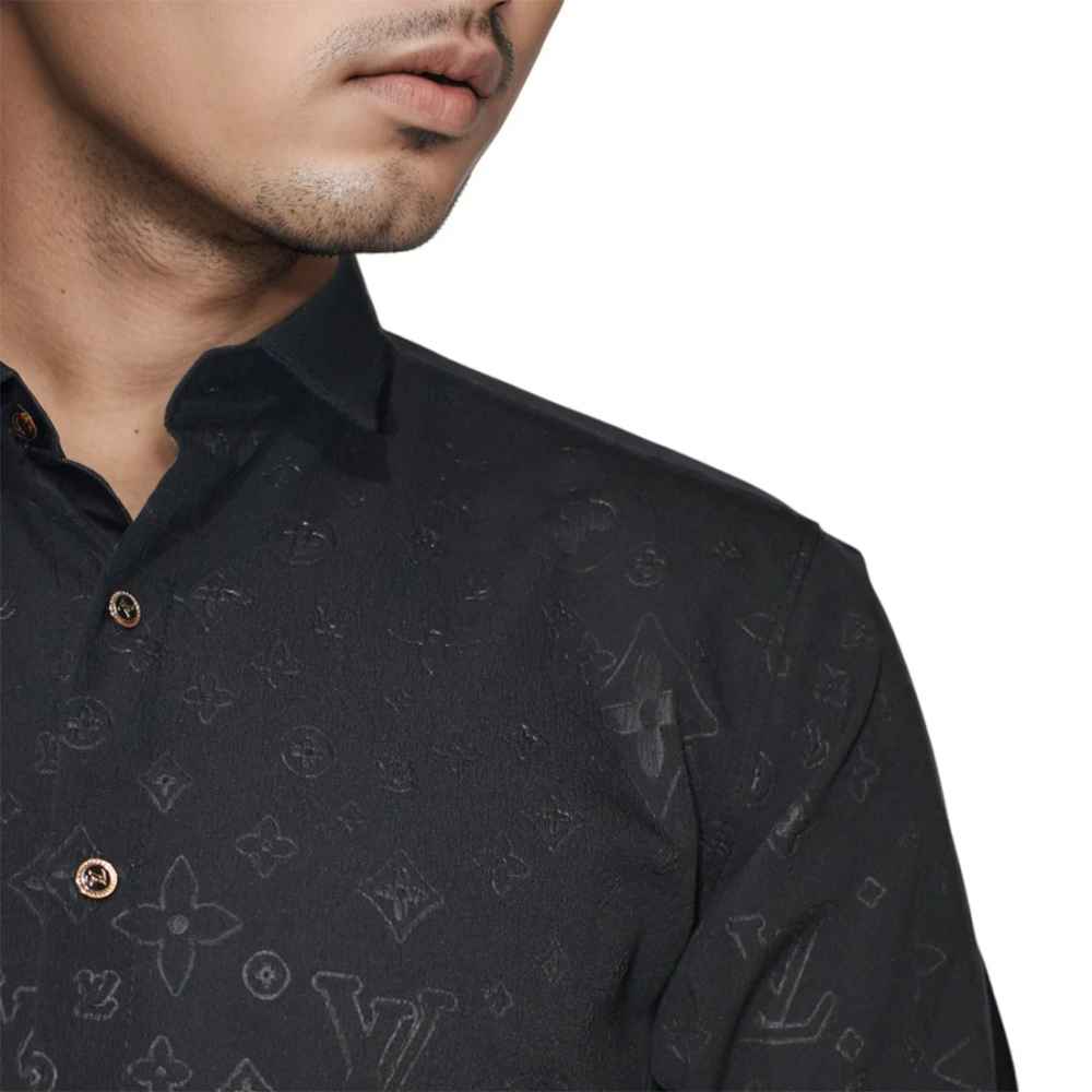 Louis Vuitton Black Premium Quality Men's Shirt-4