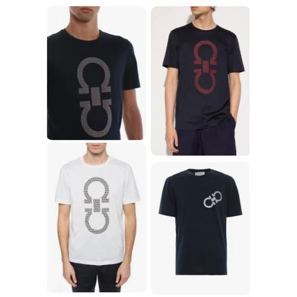 Salvatore Ferragamo Red Premium Gancini-Print T-shirt-thumb-1