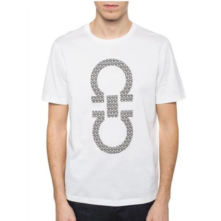 Salvatore Ferragamo Red Premium Gancini-Print T-shirt-thumb-2