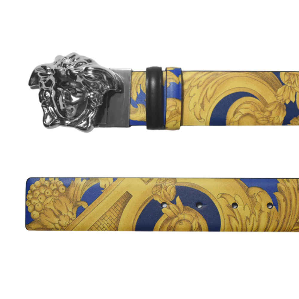 Versace Blue & Yellow Premium Quality Belt-thumb-3
