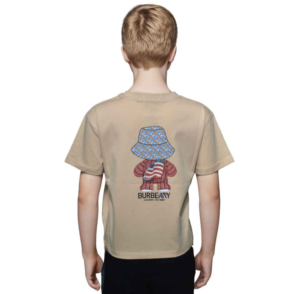 Burberry Teddy Print Brown Premium Kids T-shirt-thumb-1