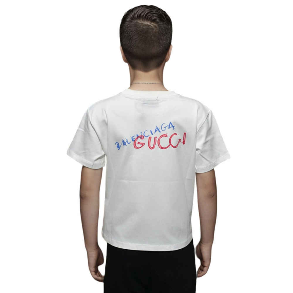 Gucci White Premium Quality Kid's T-shirt-1