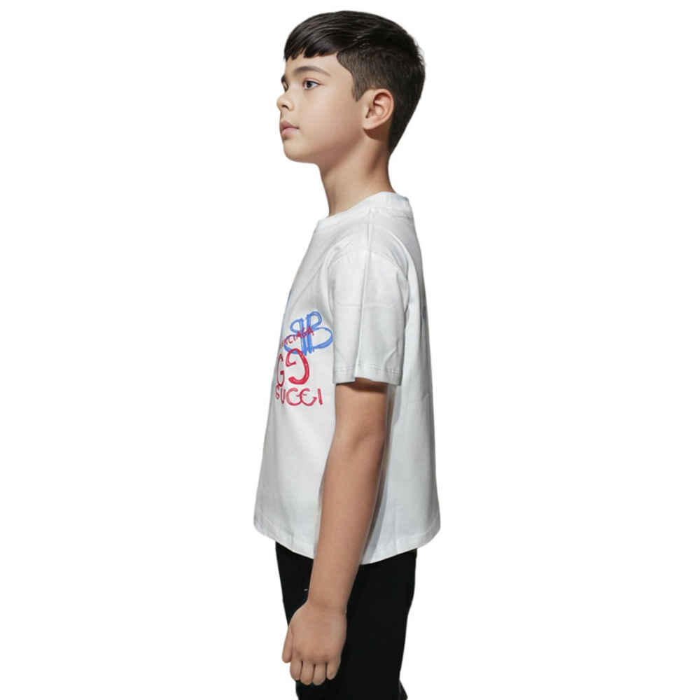 Gucci White Premium Quality Kid's T-shirt-2