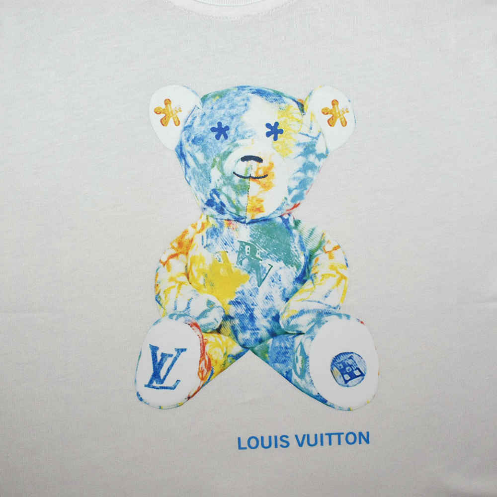 Louis Vuitton White Premium Teddy Print Kids T-shirt-thumb-3
