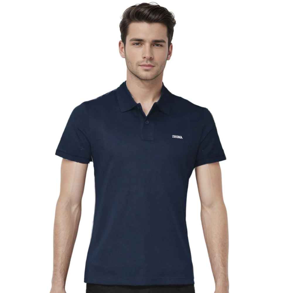 Zegna Navy Blue Premium Quality T-shirt-thumb-0