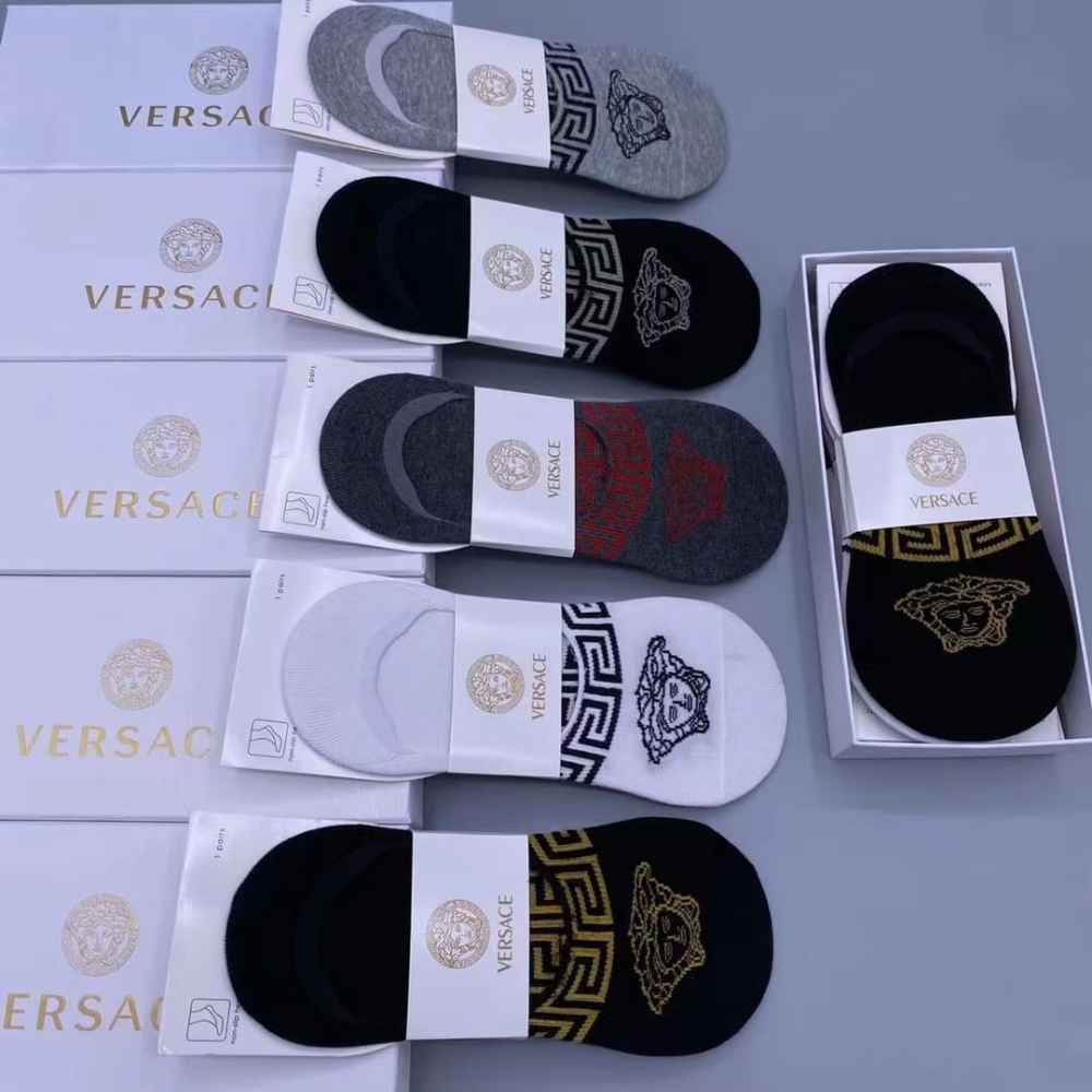 Versace Premium Quality Loafer Socks - Pack of 5-thumb-0