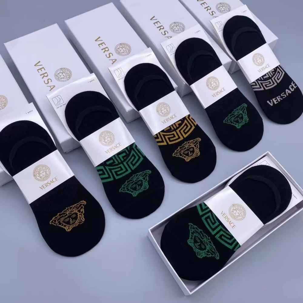 Versace Premium Quality Loafer Socks - Pack of 5-thumb-0