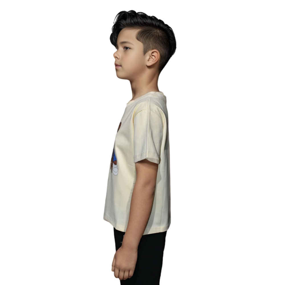 Fendi Basketball Teddy-Bear Cream Premium Kids T-shirt-thumb-2