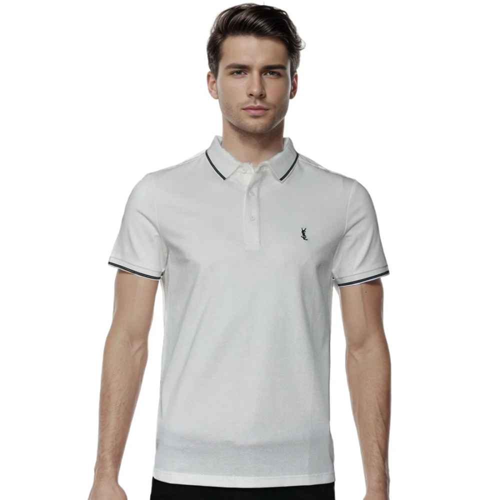 Saint Laurent White Premium Quality T-shirt-thumb-0