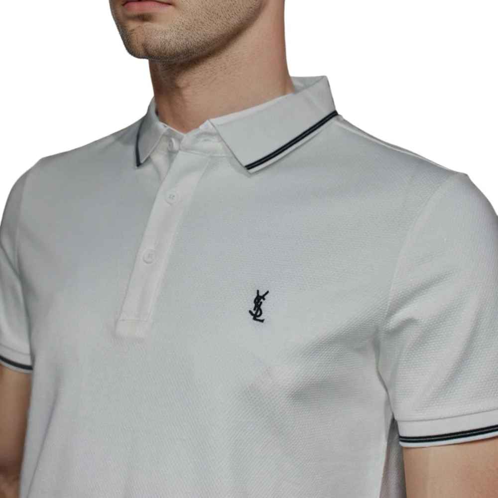 Saint Laurent White Premium Quality T-shirt-thumb-2