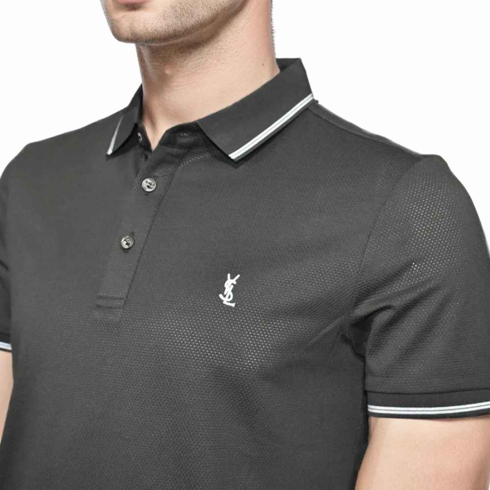 Saint Laurent Dark Grey Premium Quality T-shirt-2