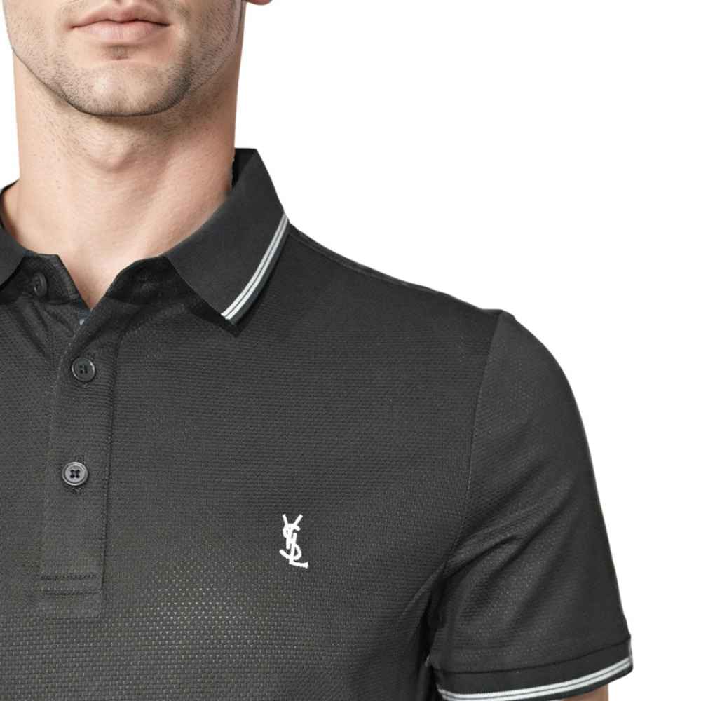 Saint Laurent Dark Grey Premium Quality T-shirt-4