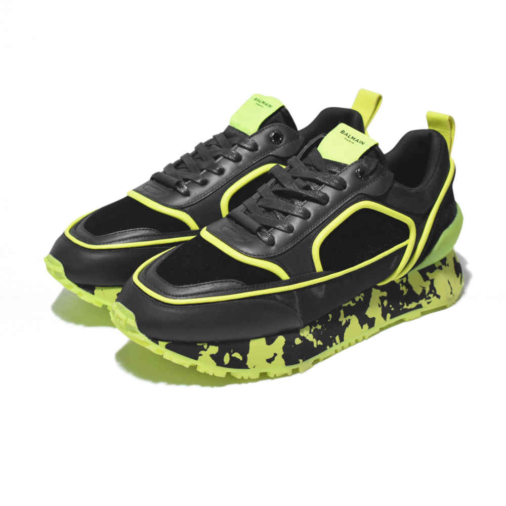 Balmain Black & Green Premium Quality Sneakers-2