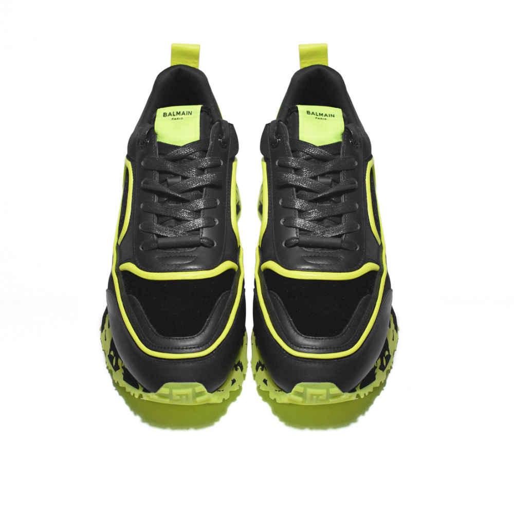 Balmain Black & Green Premium Quality Sneakers-3