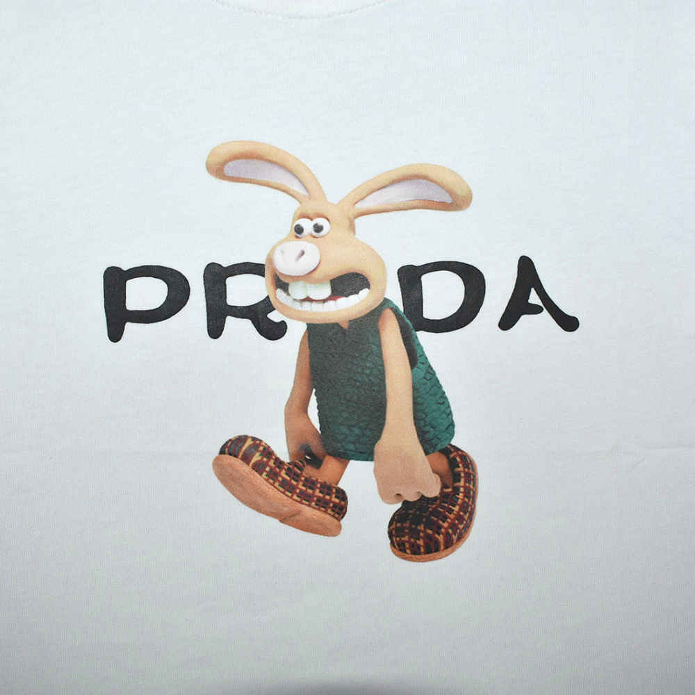 Prada Bunny Print White Premium Kids T-shirt-3