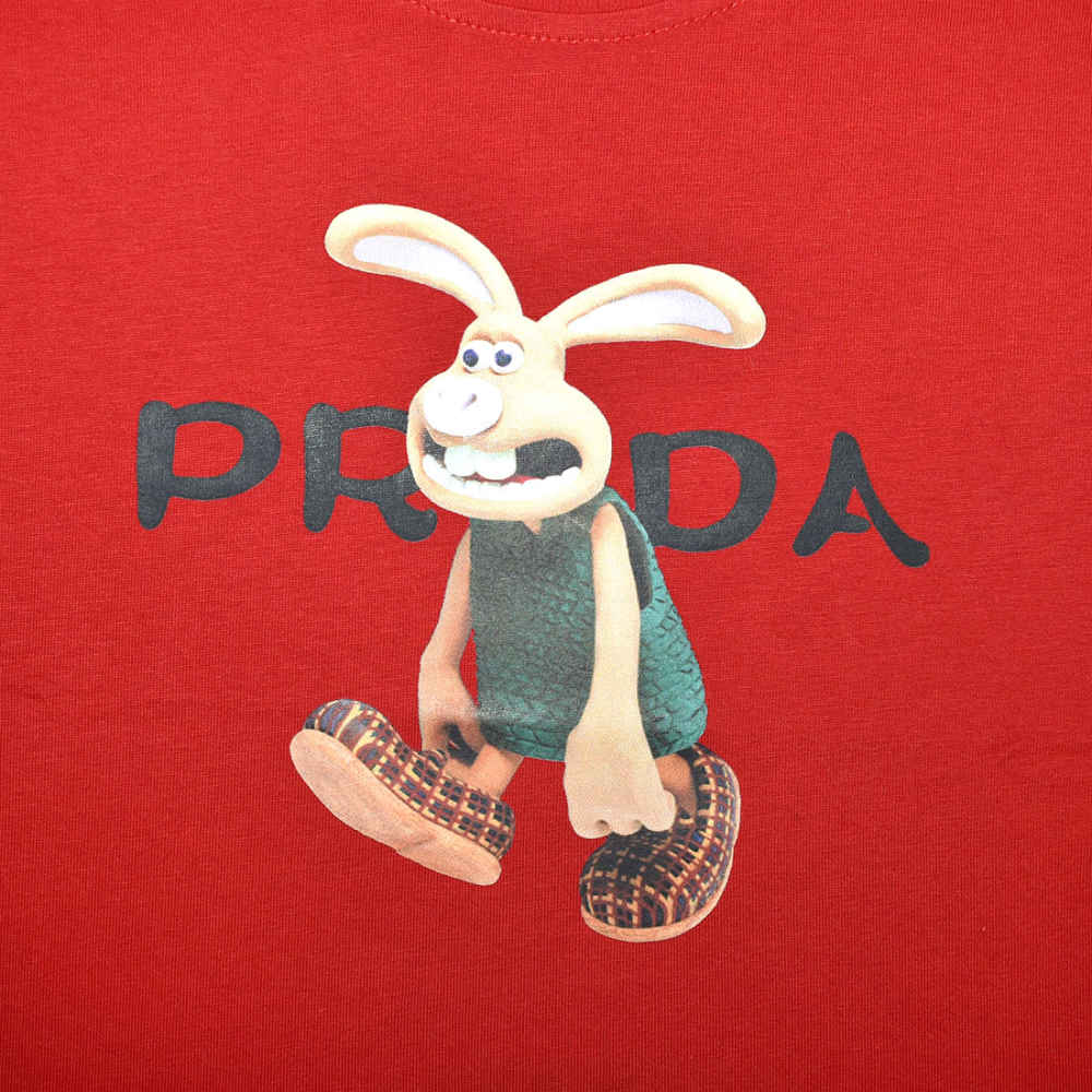 Prada Bunny Print Red Premium Kids T-shirt-3