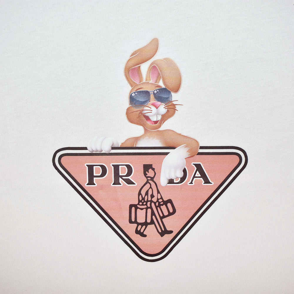 Prada Logo Print White Premium Kids T-shirt-3