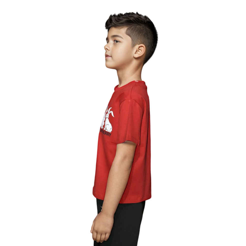 Burberry Animal Kingdom Print Red Kids T-shirt-thumb-2