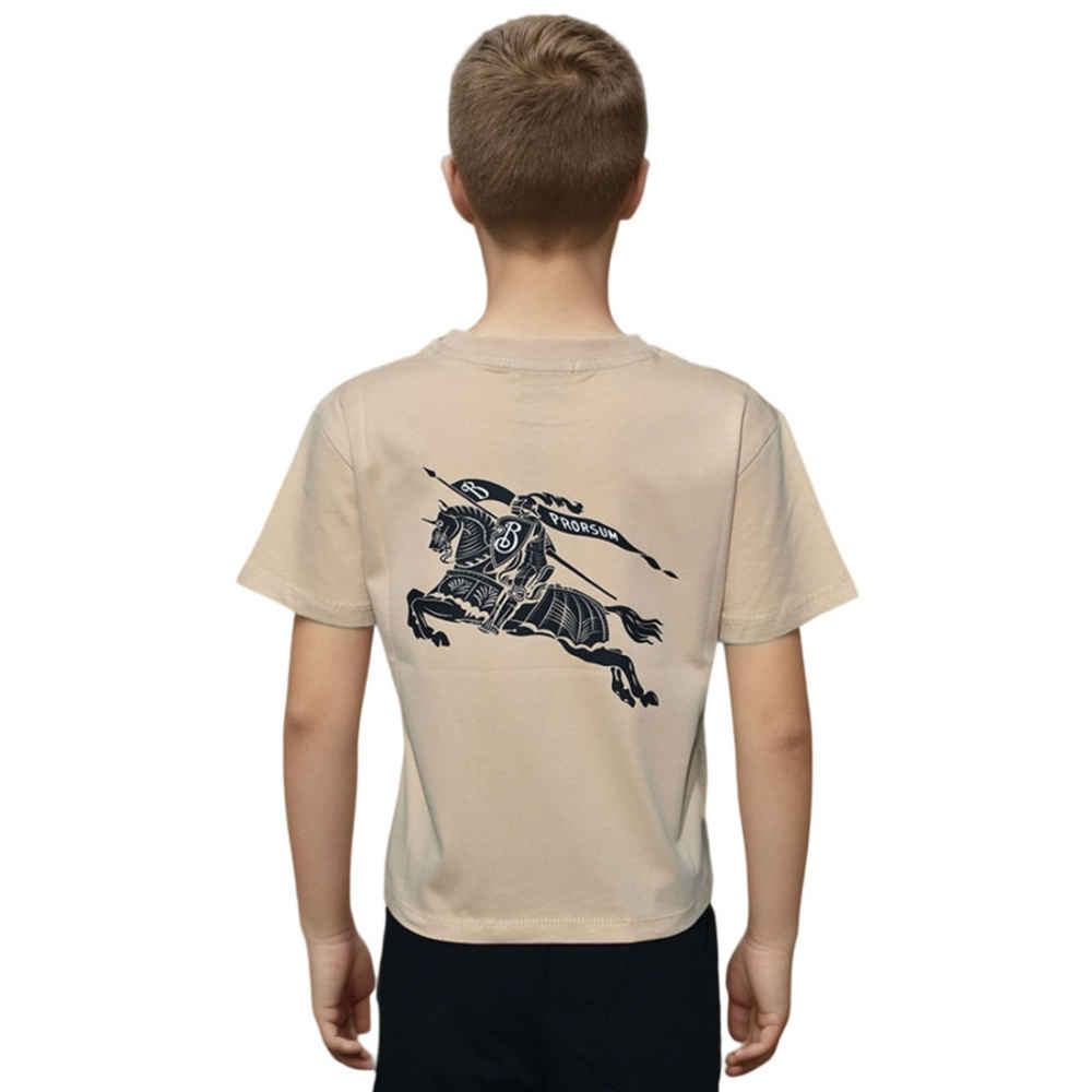 Burberry Logo Print Brown Premium Kids T-shirt-thumb-1