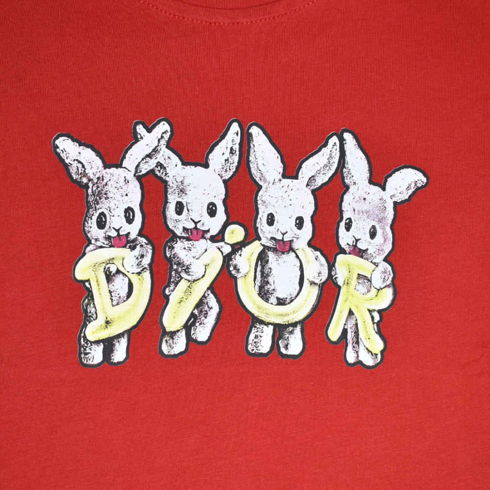 Dior Rabbit Print Red Premium Kids T-shirt-3