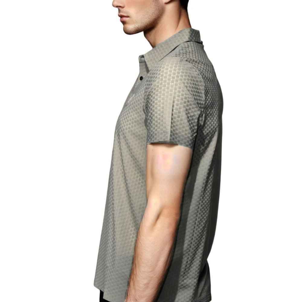 Gucci Embroidered logo Olive Grey Premium Polo T-shirt-thumb-1