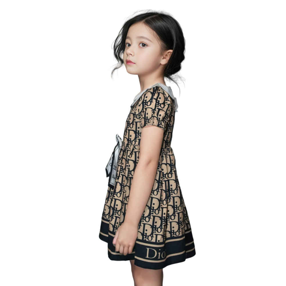 Dior Brown Premium Quality Girls Dress-2