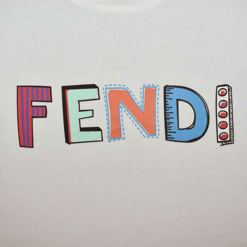 Fendi Printed White Premium Girls Co-ord Set-3