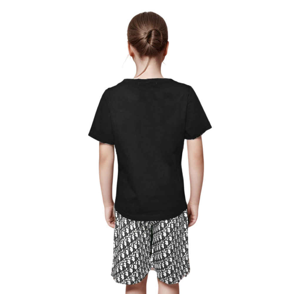 Dior Printed Black Premium Girls Co-ord Set-1