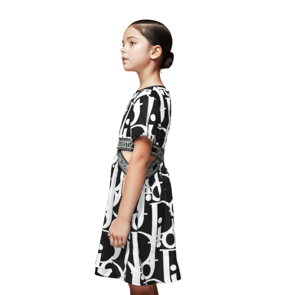 Dior Black Premium Girls Dress-thumb-2