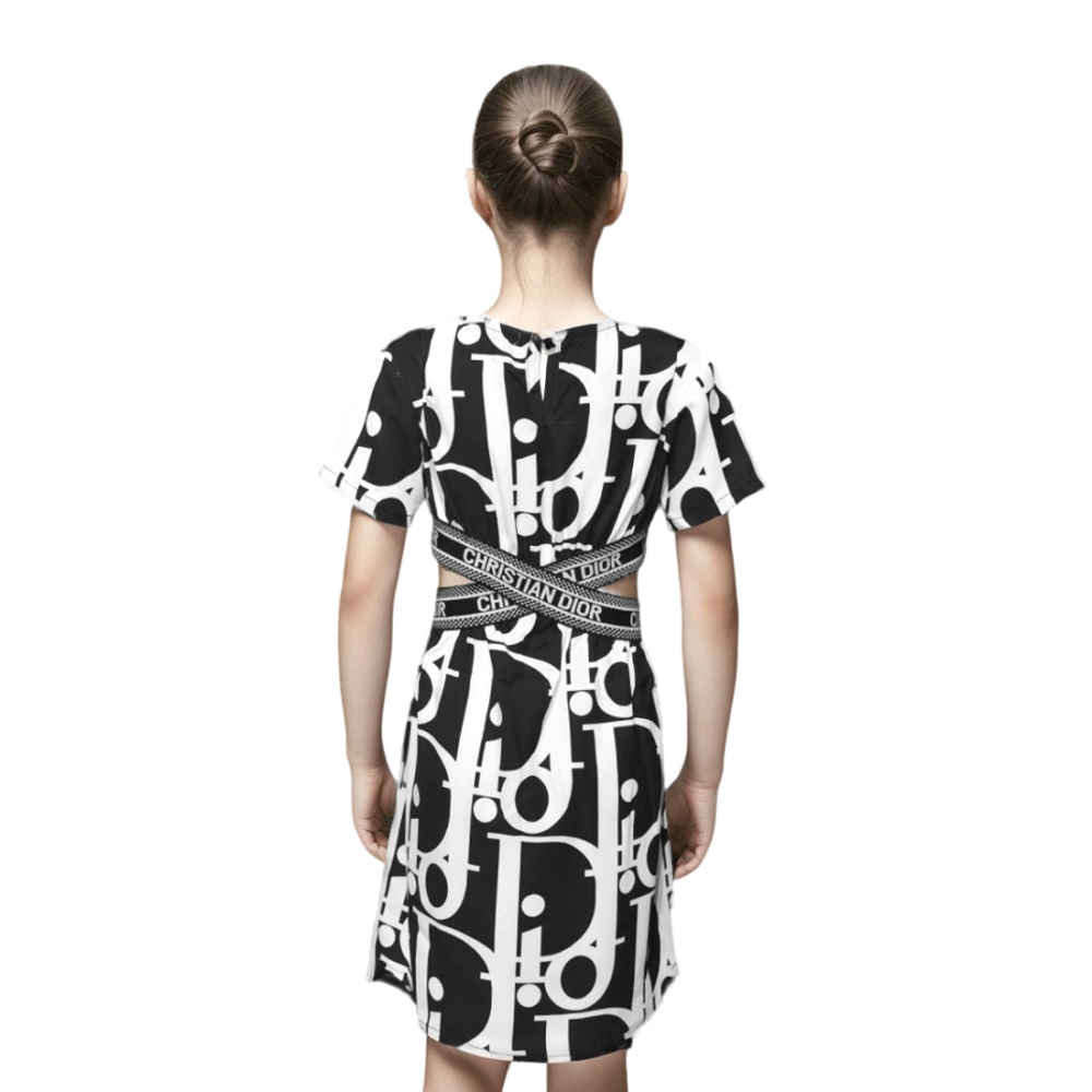 Dior Black Premium Girls Dress-thumb-1