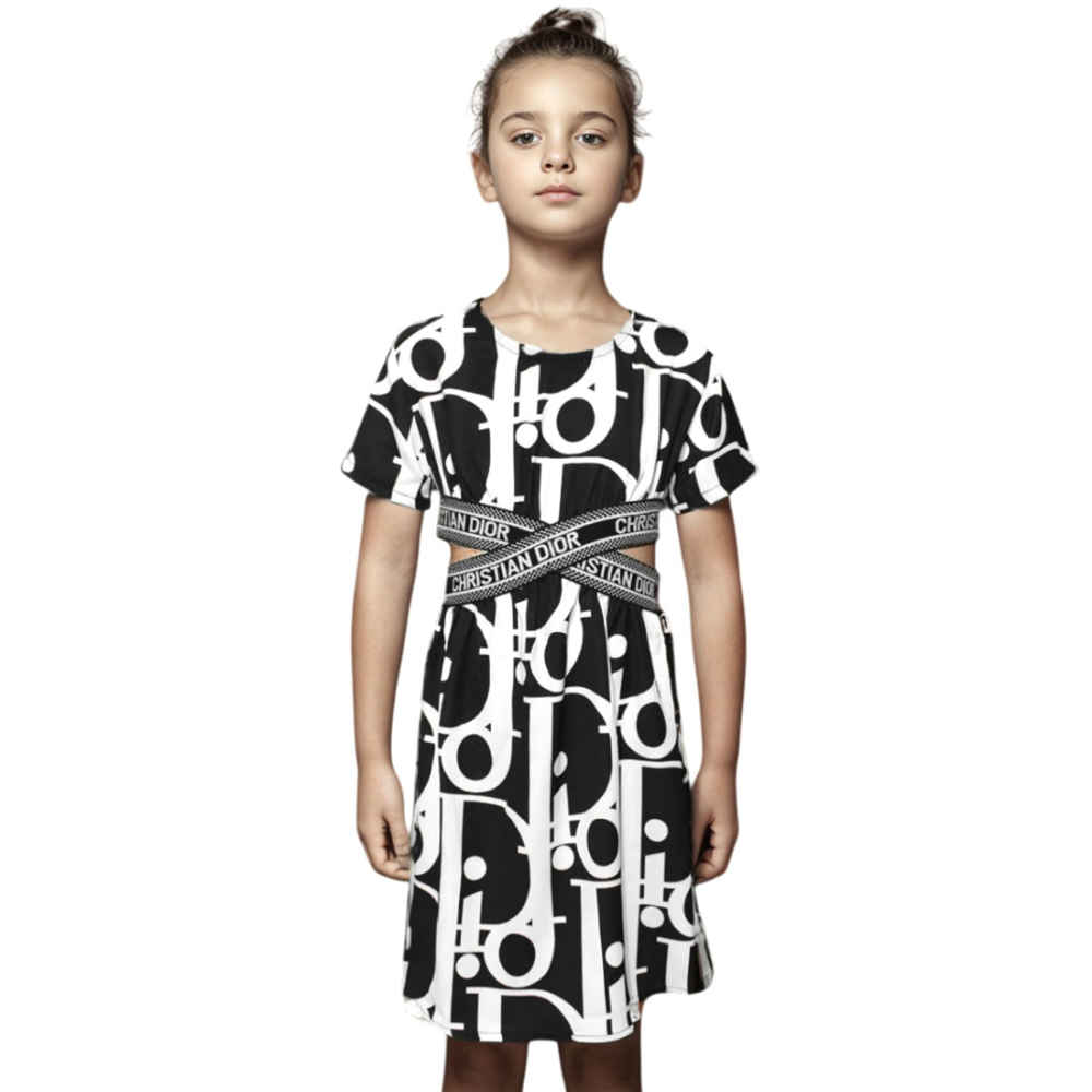 Dior Black Premium Girls Dress-thumb-0