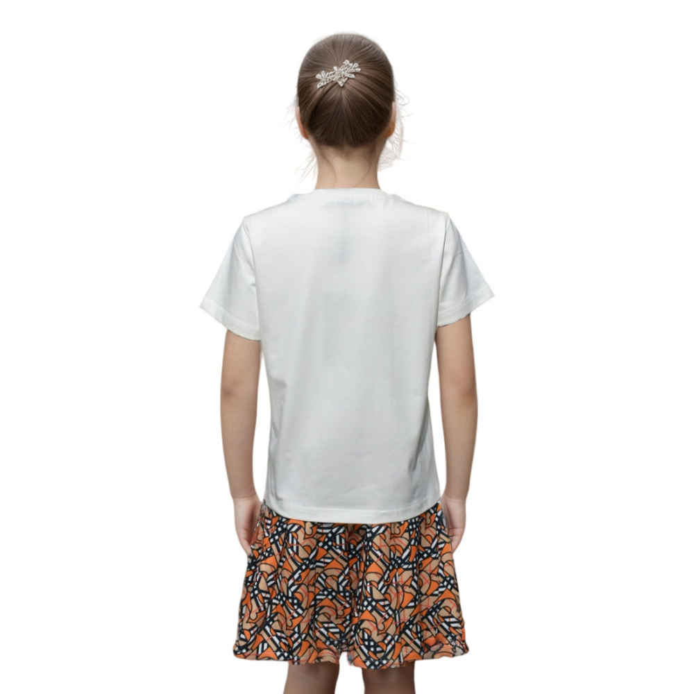 Burberry Round-Neck White Premium Girls Co-ord Set-thumb-1